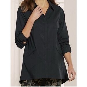 Soft Surroundings Black Shore Things Tunic Size petite small euc